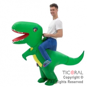 DISFRAZ INFLABLE DINOSAURIO PARA JINETE ADULTO 1,60 MT X 1,90